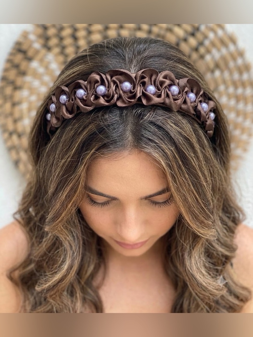 Satin Braided Pearl Accent Headbands - Choose 1 - Picture 2 of 6